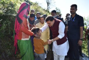CM Dhami Visited Dungri Village