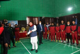 CM Dhami Played Badminton